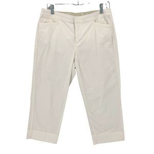 Maureen Capri Pants Womens 6 White Mid Rise Casual Skimmer Crop Stretch Outdoor